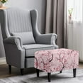 thumbnail image 2 of Xixirimido Cherry Blossom Floral Pattern Ottoman Slipcover Form-Fit Stretch Footstool Cover for Leather/Fabric Ottomans, Non-Slip Bottom & Living Room/Bedroom Use,Large, 2 of 7