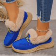 thumbnail image 5 of FRSASU Women's Winter Loafers Dressy Casual Slip On Non Slip Round Toe Fur Lined office Walking Shoes Blue, 5 of 7