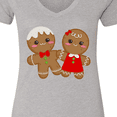 thumbnail image 4 of Inktastic Gingerbread Couple Women's V-Neck T-Shirt, 4 of 5