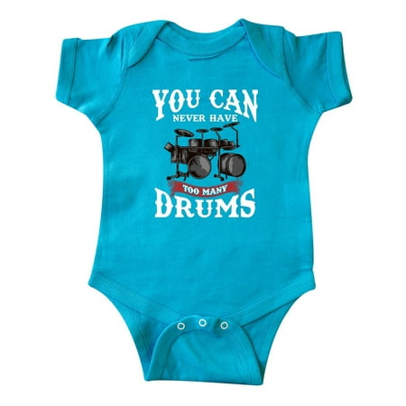 

Inktastic Drummer Funny Too Many Drums Music Joke Gift Baby Boy or Baby Girl Bodysuit