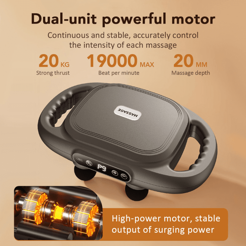 6-Head Fascia Gun Deep Massager, Massage Gun, 9 Intensity Levels, Muscle Massager, Electric Handheld Massage Tools for Neck, Back, Shoulder, Waist, Leg, Feet, Daily Relaxation
