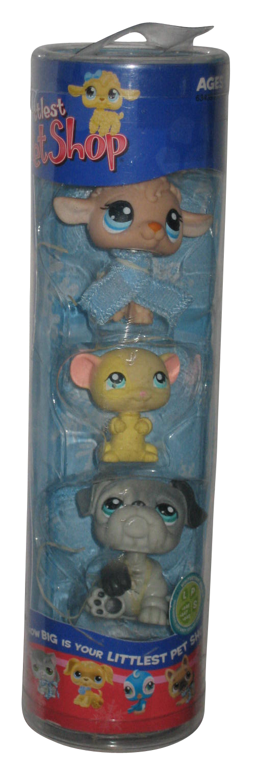 Littlest Pet Shop Winter 3Pack Poodle Hamster & Pug Toy Figure Set