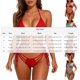 thumbnail image 4 of TaTaai Women's Side Tie Bikini Set, Solid Color Halter V Neck Two Piece with Cut Out Detail and Soft Cup, Fashion Beachwear for Vacation, Pool Activities and Summer Holiday Gift, 4 of 5