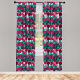 thumbnail image 4 of Ambesonne Floral Window Curtains, Abstract Tulips Flowers, Each 28" W x 84" L, Jade Green and Red, 4 of 4