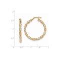 thumbnail image 2 of 14k Tri-Color Gold Textured Twisted Hoop Earrings - Measures 33x3mm Wide, 2 of 2
