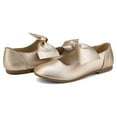 thumbnail image 3 of BURUDANI Girls Ballerina Front Bow Flats Mary Jane Dress Shoes ANGIE-5 GOLD Size 2, 3 of 5