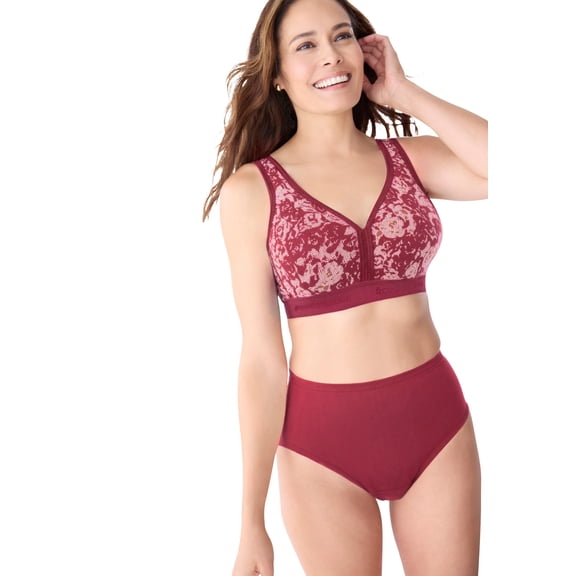 Comfort Choice Women's Plus Size Wireless Back-Close Lounge Bra