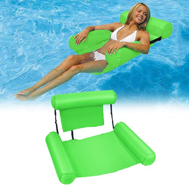 Hbdhejl Inflatable Water Swimming Chair Folding Pool Float Seat Backrest Bed Foldable Inflatable Swimming Chair