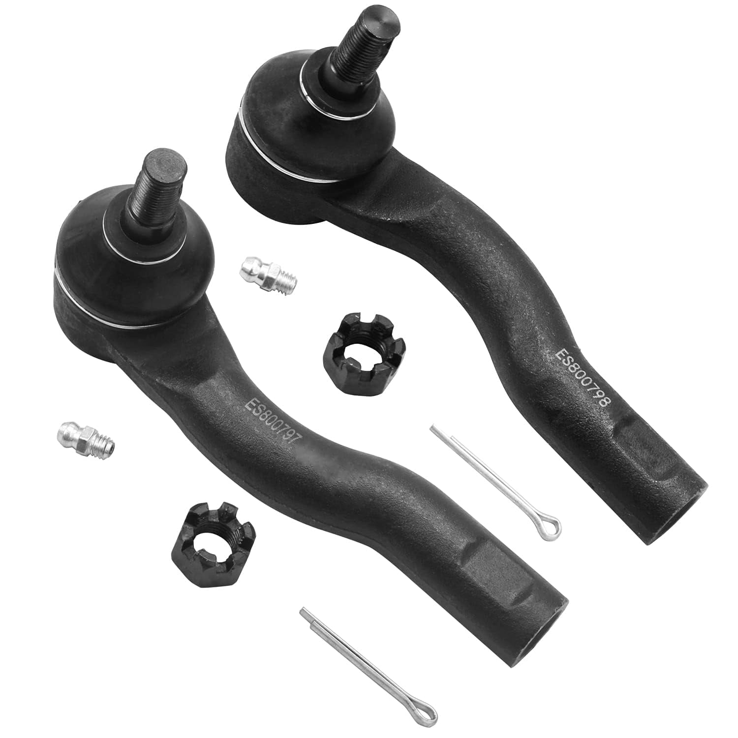 Detroit Axle - Front Inner and Outer Tie Rod Ends Replacement for 2010-2012 Ford Fusion 2.5L/3.0L - [2011-2012 Lincoln MKZ Hybrid] - 2010-2011 Mercury Milan