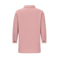 thumbnail image 4 of Brnmxoke Retrolinen Cotton Womens Tops,Casual Summer Collared Button Down Shirts 3/4 Sleeve Blouse with Pockets Dressy Textured Solid Color Gauze Safari Top Pink,L, 4 of 7
