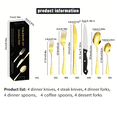 thumbnail image 2 of 24 Pieces Silverware Set, Stainless Steel Flatware Cutlery Set for 4, Fancy Tableware Eating Utensils for Home Kitchen Restaurant Hotel，Rose Gold, 2 of 7