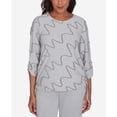 thumbnail image 4 of Alfred Dunner Womens Petite  Diagonal Textured Crew Neck Top, 4 of 6