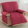 thumbnail image 2 of Collections Etc Reversible Quilted Jumbo Recliner Cover, Spill-Resistant with Ties - Covers Seat Bottom, Seat Back and 2 Seat Arms (Jumbo Recliner, Burgundy/Taupe), 2 of 10