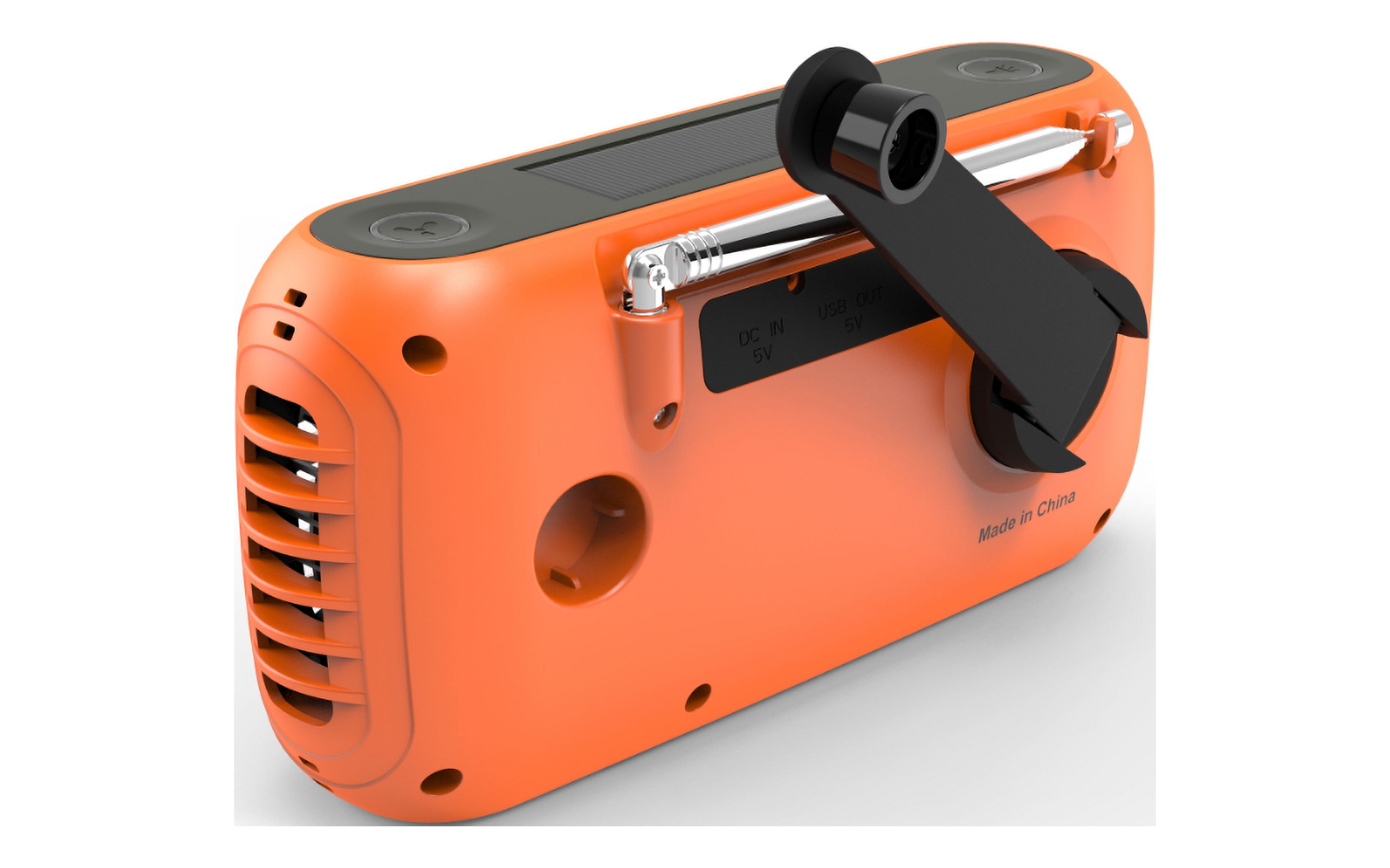 Kaito KA777 AM FM NOAA Weather Emergency Radio with Fan and Flashlight - Orange