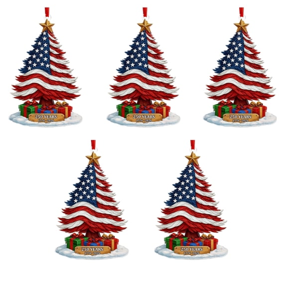Lynono Co.,Ltd 250th Anniversary Ornament Shatterproof Acrylic Christmas Tree Decoration For Home Holiday Party