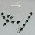 thumbnail image 3 of Chrome Diopside Gemstone Necklace Set Handmade Oval Shape Solitaire Jewelry Set, 3 of 3