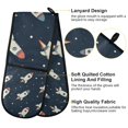 thumbnail image 2 of Yayeee Double Oven Mitt Kitchen Heat Resistant Baking 35" x7" Quilted Glove, Rocket Pattern, 2 of 6