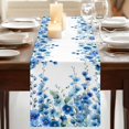 thumbnail image 3 of Table Runners 70 Inches Long Dress Scarves, Spring Blue Floral Farmhouse Coffee/Dining/Kitchen Table Decor, Holiday Table Runner, Farmhouse Weeping Floral Leaves 13x70 Inch, 3 of 9