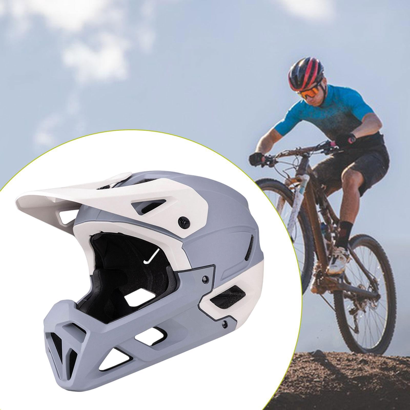 DimyFew Mountain Bike Helmet Mountain & Road , Lightweight, Ventilation, Breathable with Removable Chin Pad, Cycling Helmet Grey White