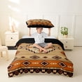 thumbnail image 2 of jejeloiu Warm Tribal Twin Duvet Cover,Geometric Print Twin Bedding For Boys,Brown Orange,Black Reversible,2-Piece,1 Duvet Cover and 1 Pillowcase, 2 of 6