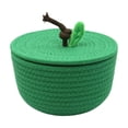 thumbnail image 7 of Ouuluon Woven Storage Basket, Cute Dustproof Storage Baskets, 8×8×5in Green Sturdy Compact Basket for Home Fruit Small Daily Items, 7 of 7