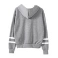 thumbnail image 2 of MRULIC sweatshirt for women Womens Long Sleeve Stripe Hoodie Sweatshirt Jumper Hooded Pullover Tops Blouse Women's Hoodies Sweatshirts Grey + L, 2 of 5