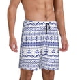 thumbnail image 2 of Kdxio Abstract Gondola Snowflake Print Mens Sleep Shorts Bottoms Soft Comfy Pajama Wear Pants with Drawstring Pockets, 2 of 5