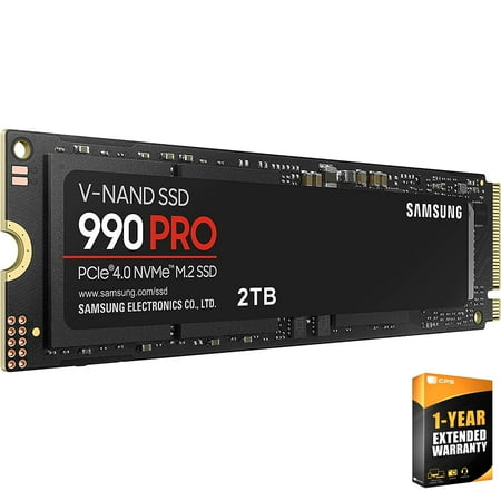 Samsung MZ-V9P2T0B/AM 990 PRO PCIe 4.0 NVMe SSD 2TB Bundle with 1 Year CPS Enhanced Protection Pack