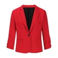 thumbnail image 3 of Elegant Blazers for Women Suit Jackets Dressy Ruched 3/4 Sleeve Blazer Business Casual Outfits for Work, 3 of 7
