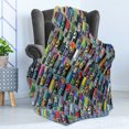 thumbnail image 4 of Cars Soft Flannel Fleece Throw Blanket, Detailed Group of Various Vehicles Parked Cars Buses Trucks Vans in Many Colors, Cozy Plush for Indoor and Outdoor Use, 70" x 90", Multicolor, by Ambesonne, 4 of 5