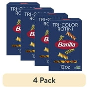 (4 pack) Barilla Classic Non-GMO, Kosher Certified Tri-Color Rotini Pasta, 12 oz