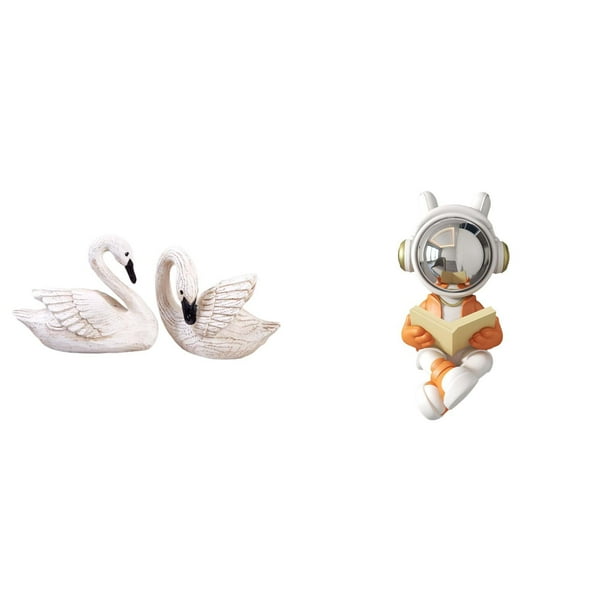 Esculturas de cisne de resina, figuras decorativas para decorar pasteles, hogar, oficina, dormitorio, sala de estar, centro de mesa navide