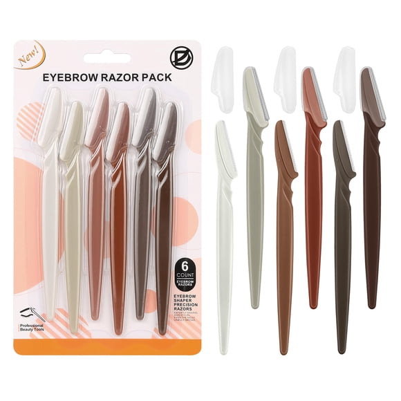 Rasuradoras faciales D de 6 piezas con protector de precisión para cejas
