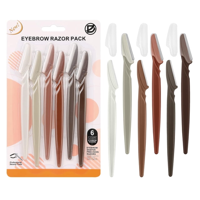Rasuradoras faciales D de 6 piezas con protector de precisión para cejas