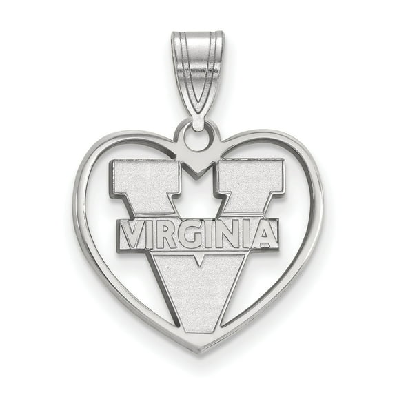 Women's Virginia Cavaliers Sterling Silver Wordmark Logo Heart Pendant