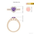 thumbnail image 5 of ANGARA Natural Heart-Shaped Amethyst Halo Ring with Diamond Accents in 14K Rose Gold for Women (Size-6mm) | February Birthstone, Birthday, Anniversary, Jewelry Gift for Women | Natural Amethyst Ring, 5 of 10