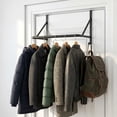 thumbnail image 5 of Over The Door Clothes Hanger Rod, Metal Over The Door Hanger for Coat, Clothes Drying Rack for Door for Laundry, Bedroom, Washroom, Fits Door Up to 1.97", Black, 5 of 8