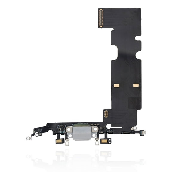 Replacement Charging Port Flex Cable Compatible For iPhone 8 Plus (Premium) (Silver)