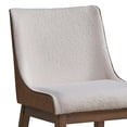 thumbnail image 5 of White &amp; Brown Wingback Dining Chairs (Set of 2) - Velvet &amp; Boucle Fabric, Wood Legs, 21" Wide, Traditional Style for Dining Room - Malaysia, 5 of 7