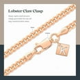 thumbnail image 4 of Kezef Creations Rose Gold Plated Sterling Silver 3mm Miami Cuban Link Chain Necklace 18 Inch, 4 of 6