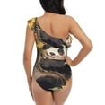 thumbnail image 5 of Picia Clear Sky Cute Sunflower Panda Pattern Women's One Piece Swimsuits,One Shoulder Swimwear Asymmetric ,Ruffle Monokinis Bathing Suits,High Waisted Flattering Bathing Suits-Small, 5 of 8
