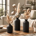 Small Black Ceramic Vase Set of 3 Modern Boho Farmhouse Decorative ...