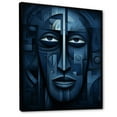 thumbnail image 2 of Designart "Midnight African Mask in Blue I" People Framed Wall Art - Global Blue African American Art Hallway Framed Wall Art Decor, 2 of 6