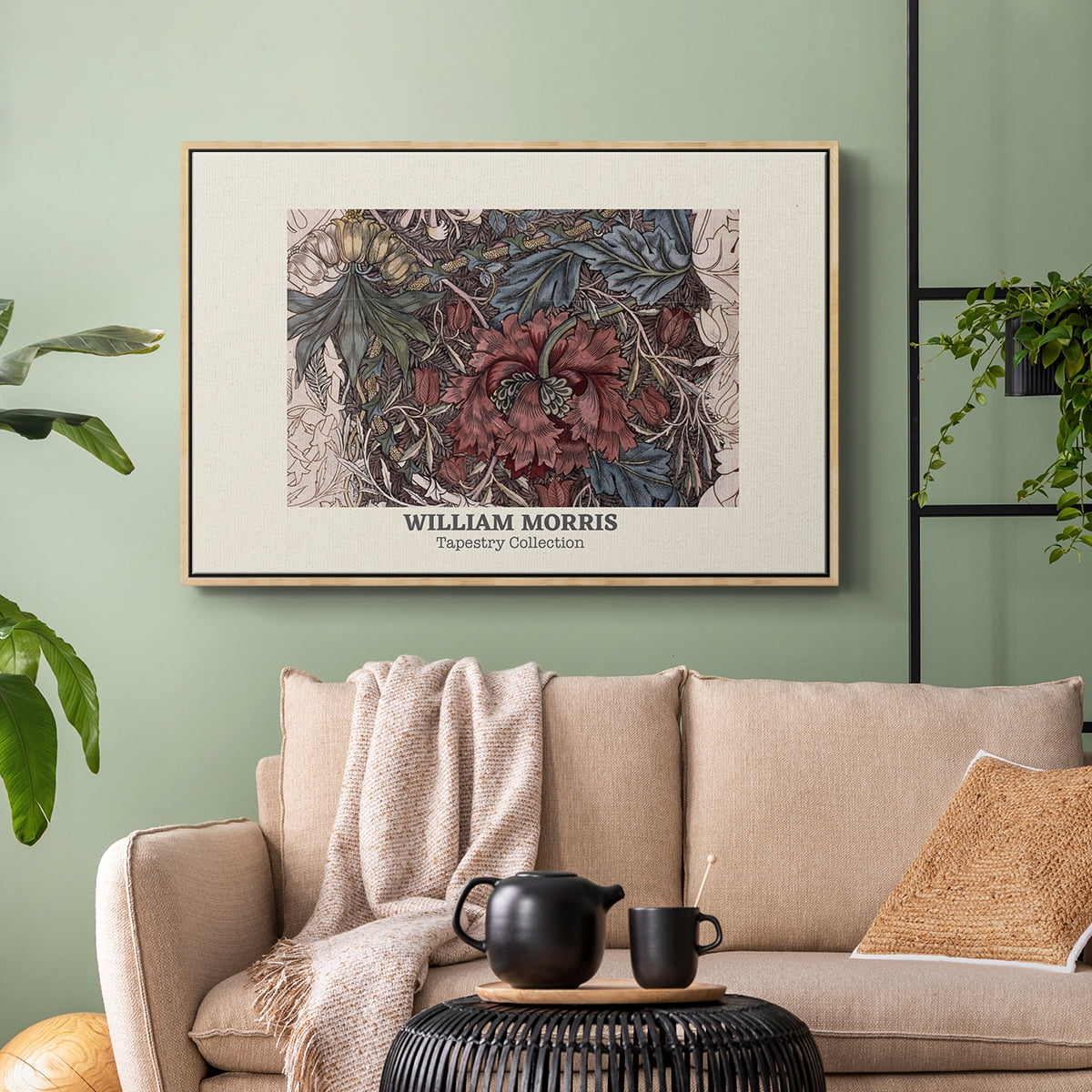 Vintage Abstract Print-XL Framed in Natural Wood Wood Gallery Wrapped Canvas 17 in. x 25 in.