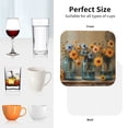 thumbnail image 5 of Leather Coasters with Heat-resistant for Drinks, Charming Daisy Bouquet Art Cup Coasters Cup Pad Mat for Tabletop Protection, Coffee Table, Office Desk and Housewarming Gift, 5 of 5