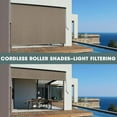 thumbnail image 2 of Royalcraft Cordless Outdoor Roller Sun Shade with Pole，8'Wx8'H 420GSM 95% Blockout Waterproof Outdoor Blinds Roll Up for Gazebo Porch, Deck, Pergola,Brown, 2 of 12