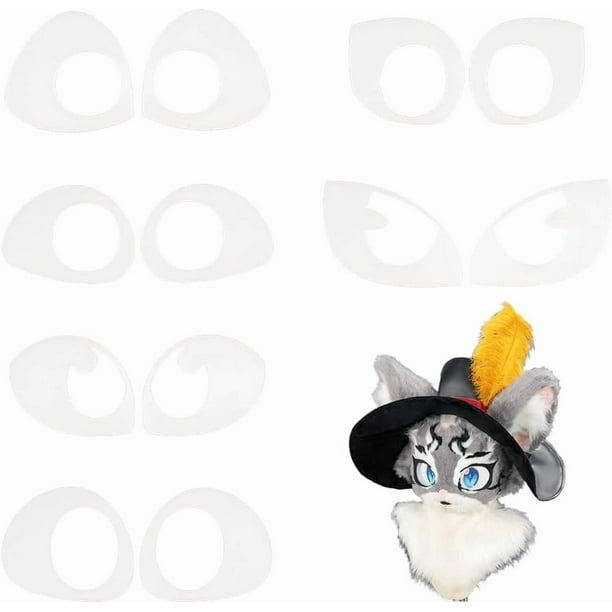 6 pares de ojos acrílicos para disfraz de furry, 6 estilos, 2D, para cosplay, manualidades y disfraces.