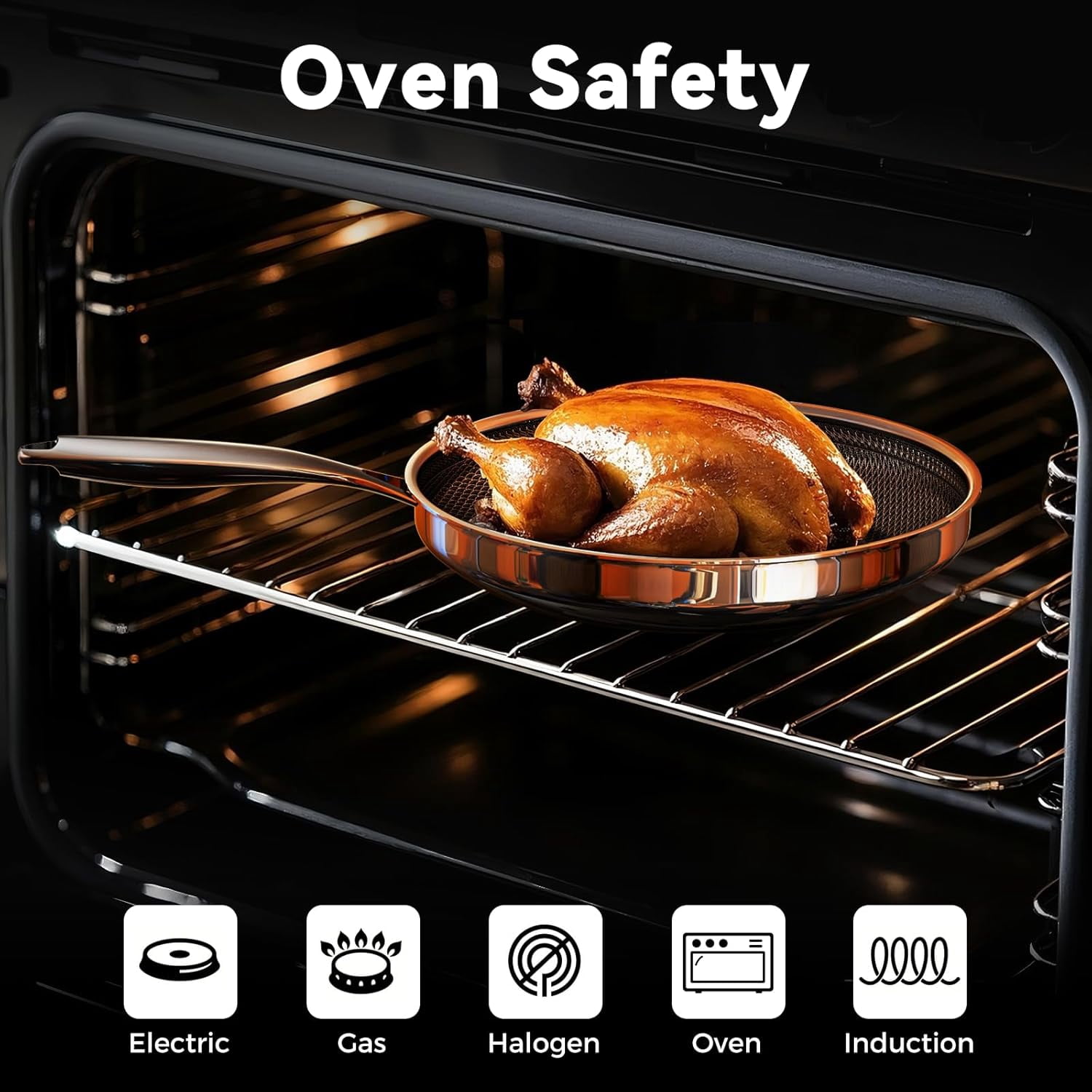 Non Stick Frying Pans, Hybrid Nonstick 9.5 Inch Pan, Stay-Cool Handle, Dishwasher-Friendly, Oven-Safe, Works on Ceramic and Gas Cooktops