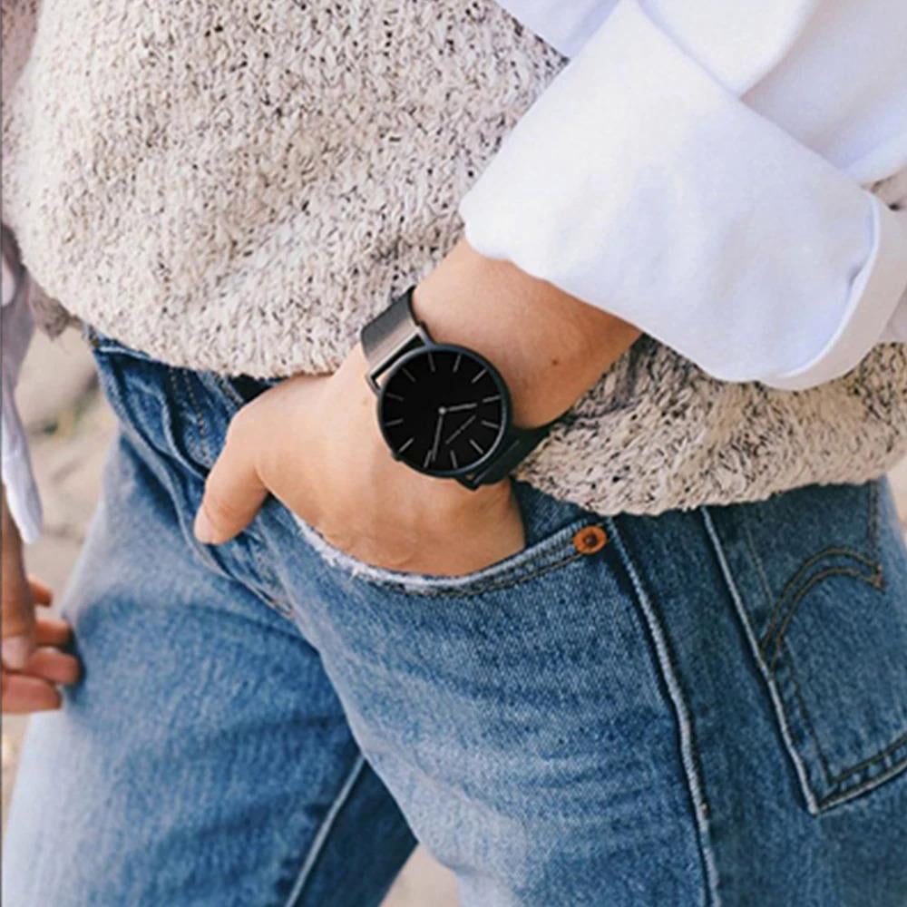 Hannah Martin Classic 36mm  Ladies Clock Japanese Movement Simple Stainless Steel Mesh With Gold Quartz Waterproof Women Watches