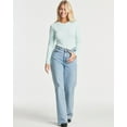 thumbnail image 5 of Real Essentials 3 Pack: Women's Round Neck Long Sleeve Ribbed Bodysuit Shirt Tops (Available in Plus Size), 5 of 6